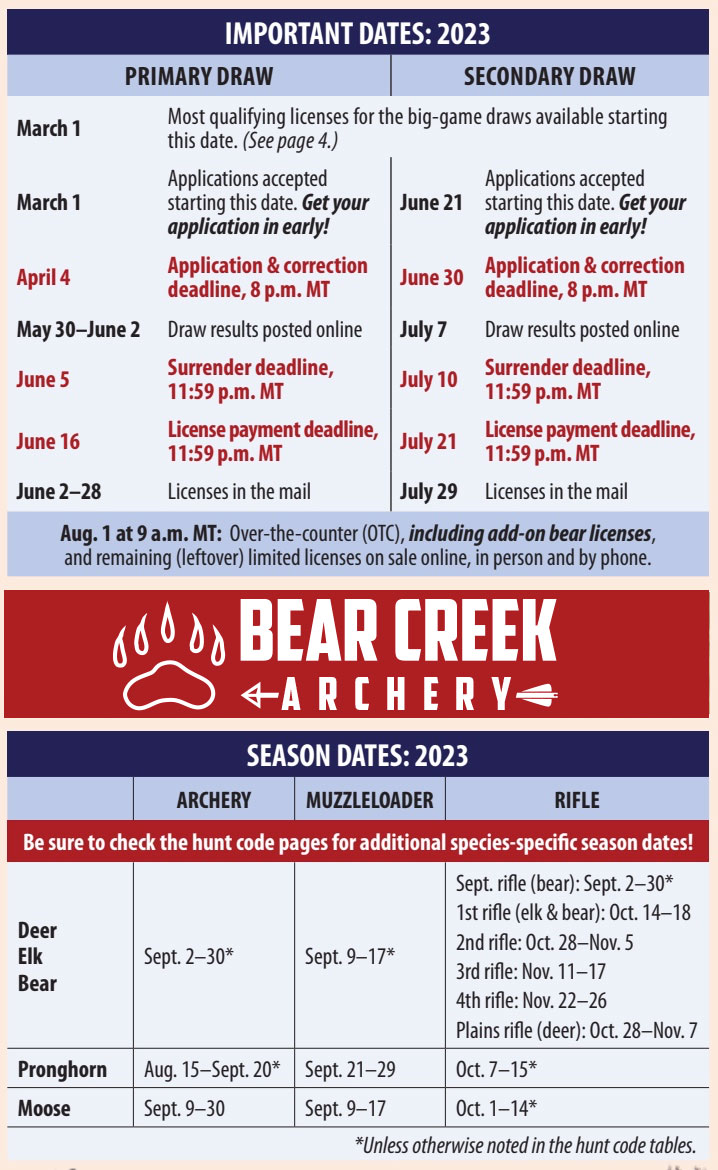 When does archery season start in Colorado Bear Creek Archery